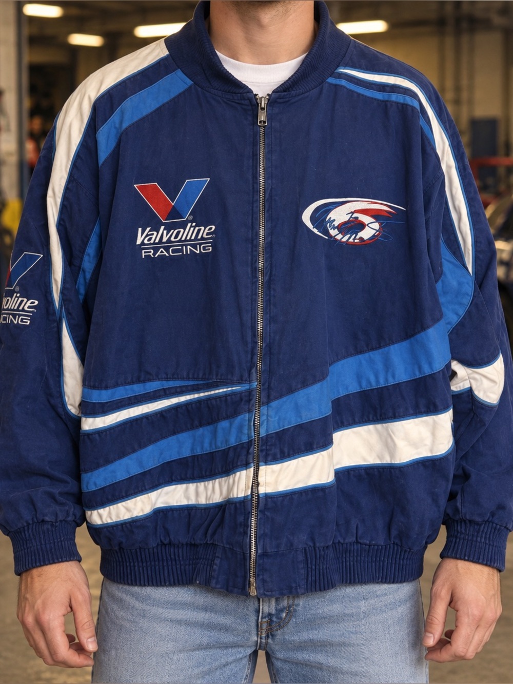VTG 90s #6 MARK MARTIN VALVOLINE NASCAR RACING JACKET Men's Sz. XXL